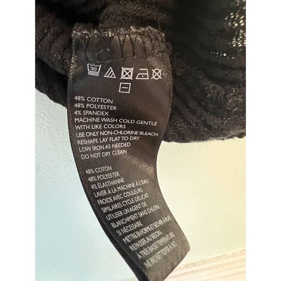 Free People Small FP Beach Boho Black Sweater Cowl Neck Light Poncho Shawl Wrap - Picture 4 of 8